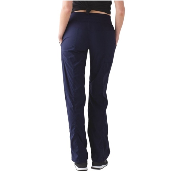 lululemon athletica Pants - Lululemon Studio Pants Flare Leg Size 10 Navy Blue